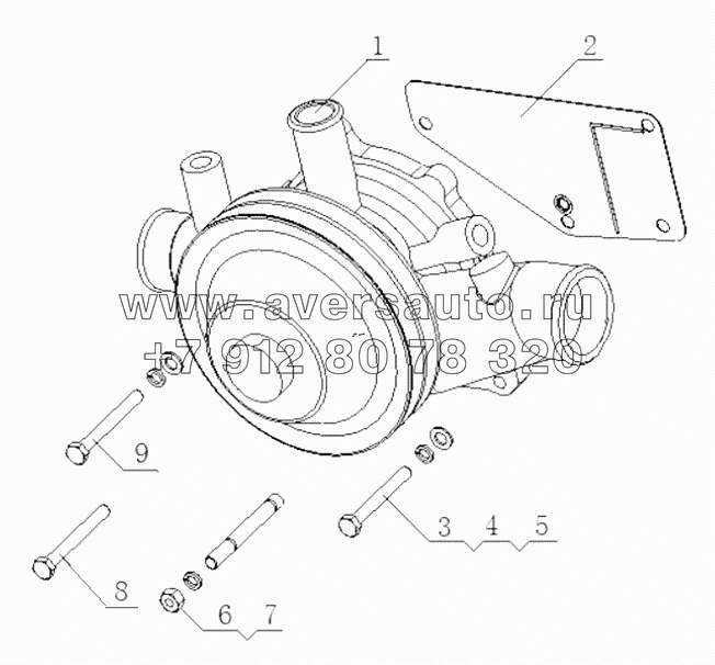  J80G7-1307000/03 Water Pump Assembly