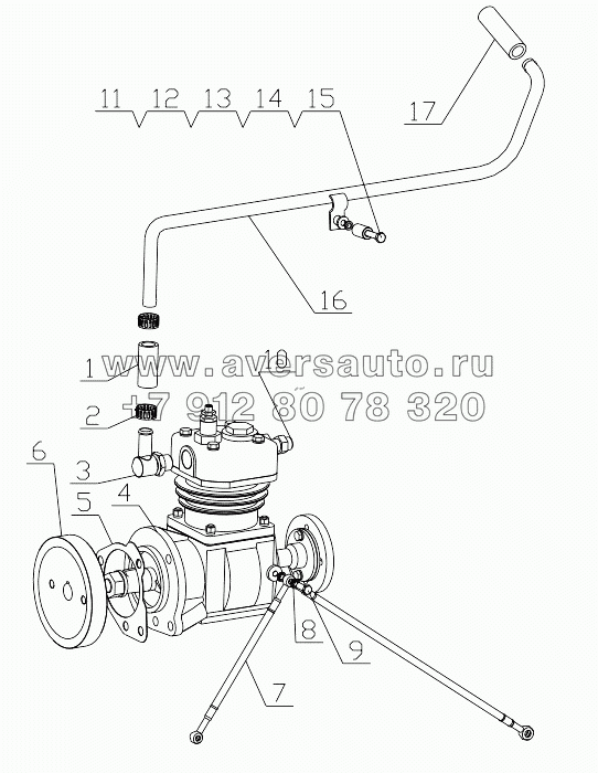  J8001-3509000/07 Pneumatic Air Compressor Assembly