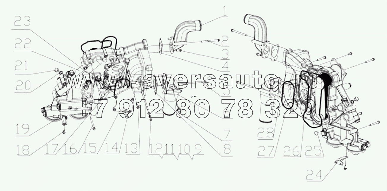  K6100-1013000/09 Oil cooler assembly;Масляный охладитель в сборе