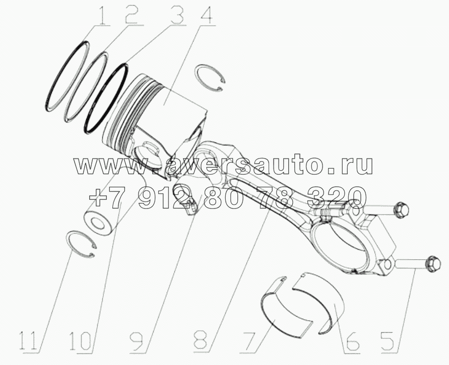  K4B00-1004000/02 Piston and Connecting Rod Assembly;Поршень с шатуном в сборе