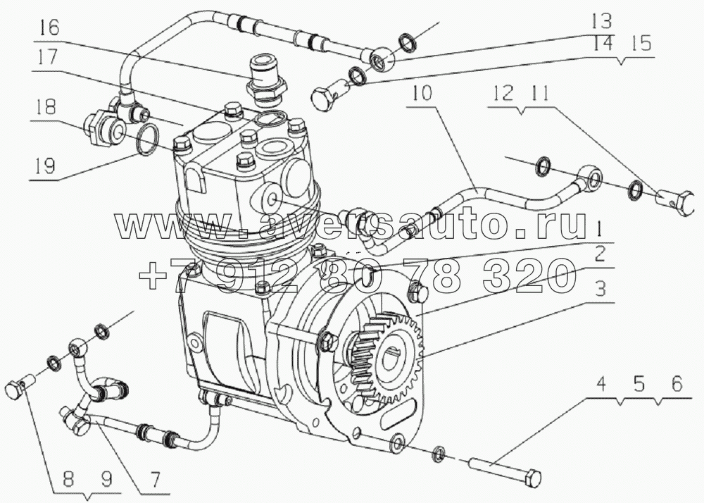 L3002-3509000 Air brake air compressor assembly