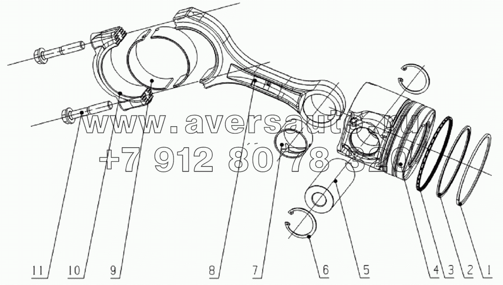 L3100-1004000 Pistion and connecting rod assembly