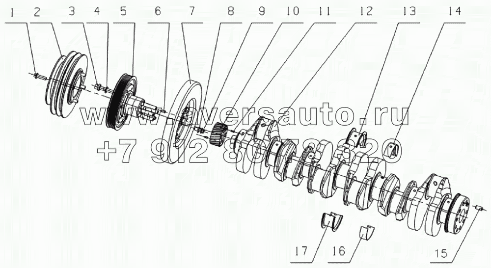 L30SA-1005000Crankshaft flywheel assembly
