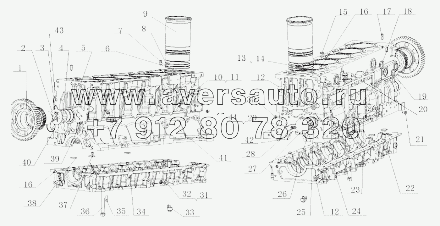  MY6MA-1002000/04 Cylinder Block Assembly