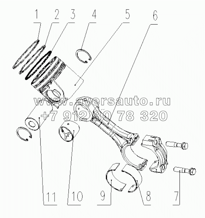  MY100-1004000/05 Piston And Connecting Rod Assembly