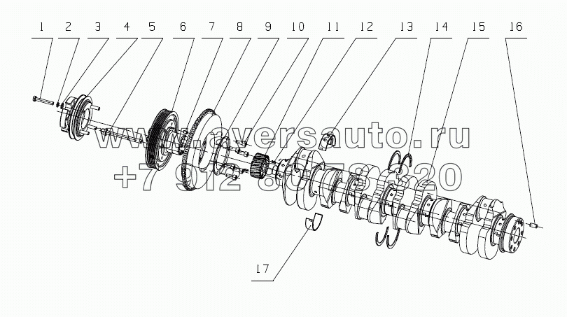 J5600-1005000 Коленвал с демпфирующим механизмом