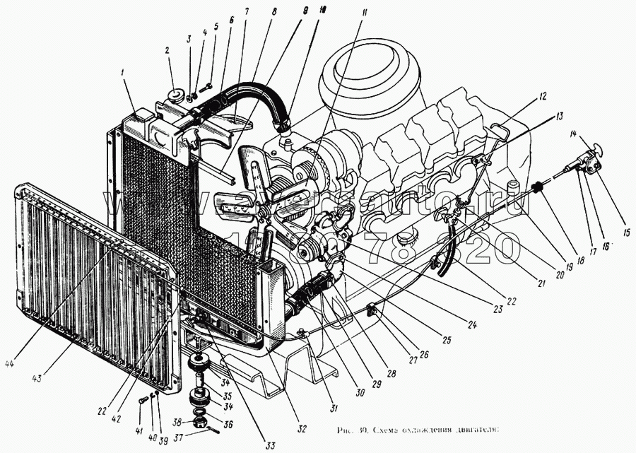 Схема охлаждения двигателя