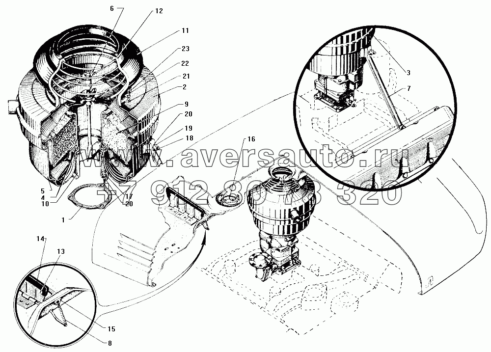 Воздушный фильтр ВМ-16 и его установка